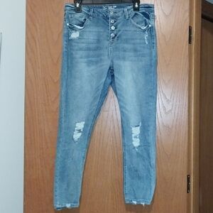 Stylish Distressed Blue Jeans